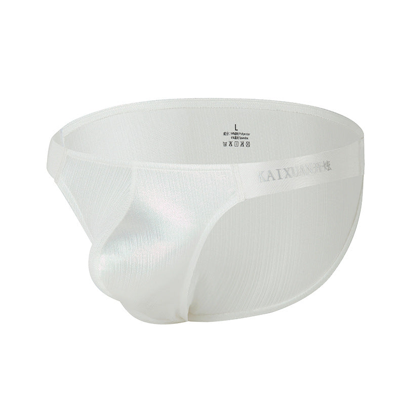 luu485-Men's satin ice silk thin briefs