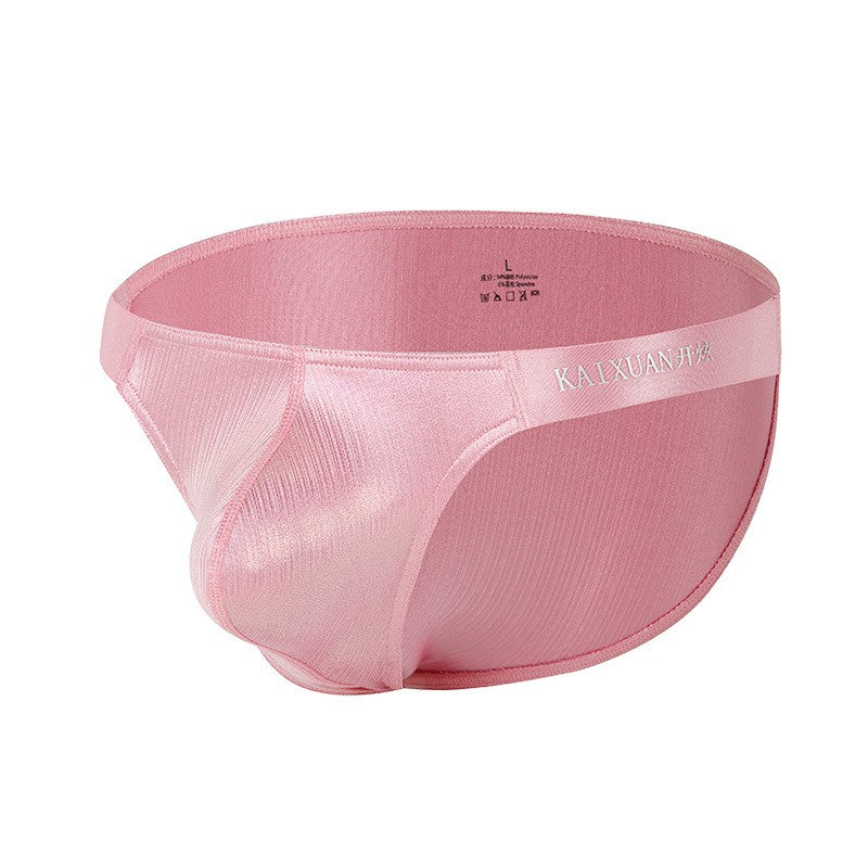 luu485-Men's satin ice silk thin briefs