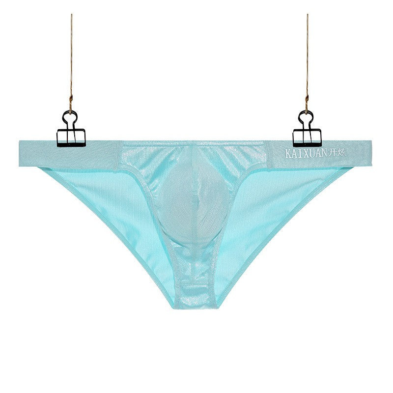 luu485-Men's satin ice silk thin briefs