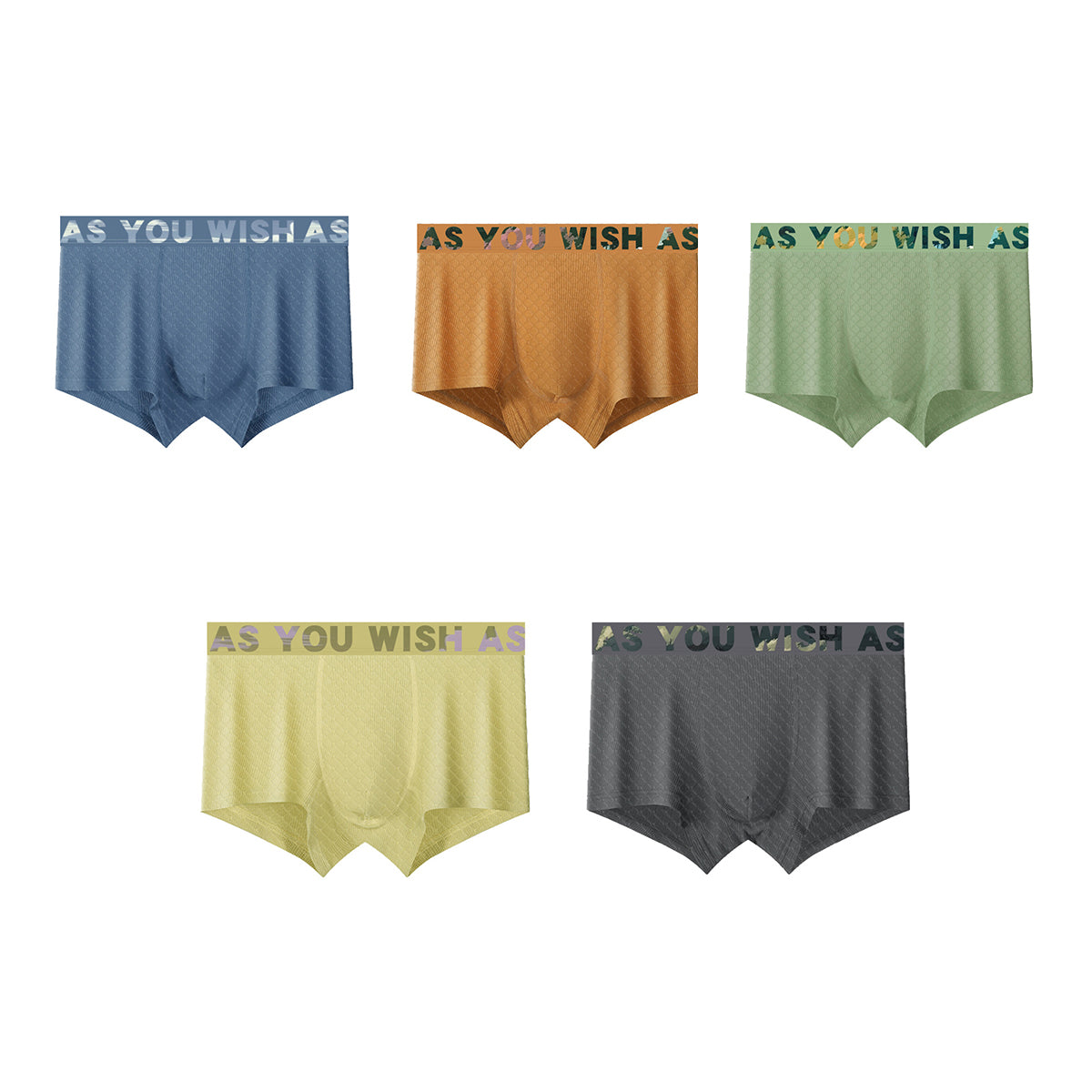 【1 set 5 pcs】Men's solid color simple style cotton underwear(you420)