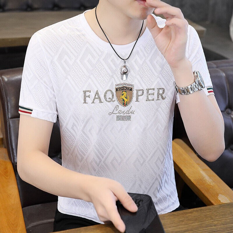 luu493-Men's new creative casual thin T-shirt