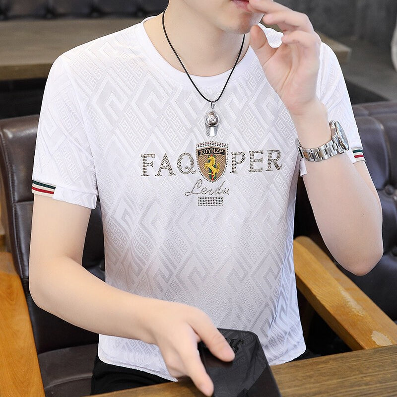 luu493-Men's new creative casual thin T-shirt