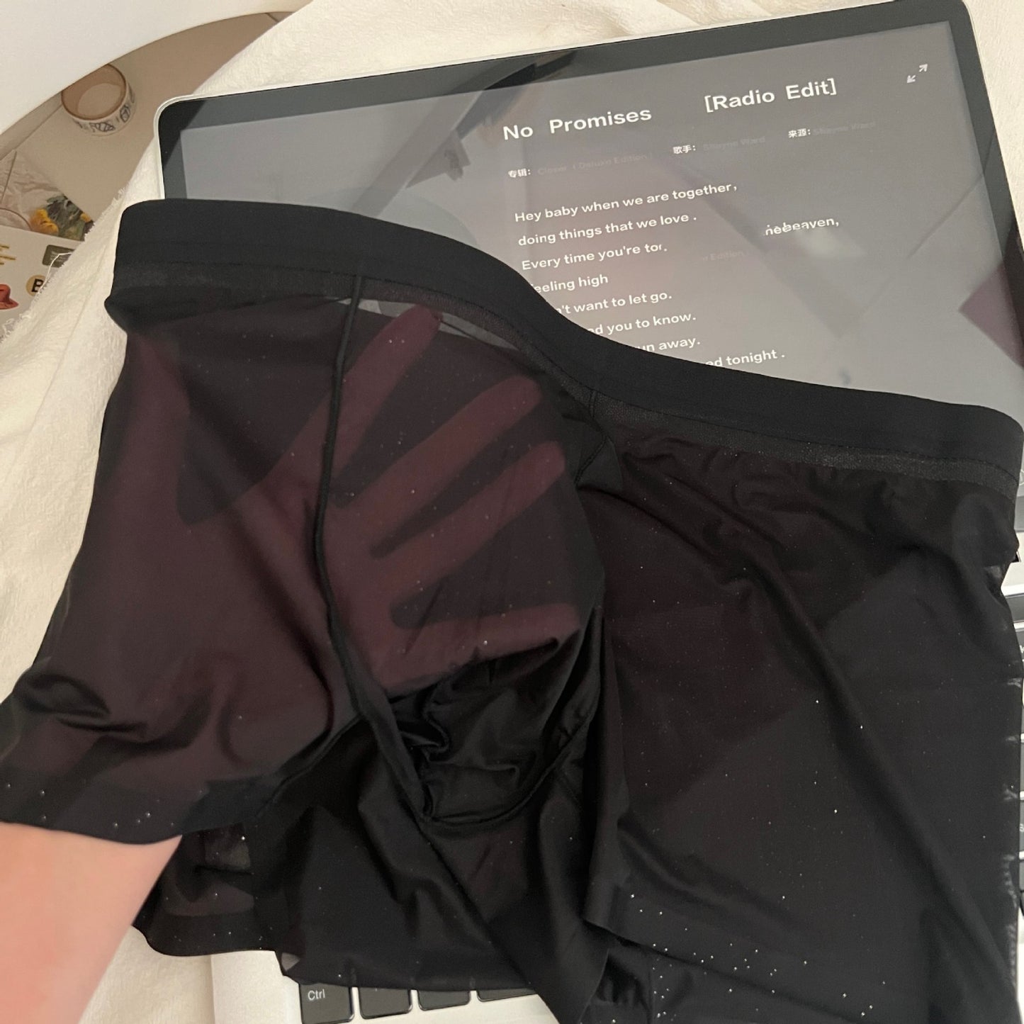 luu491-10A antibacterial transparent ice silk men's underwear