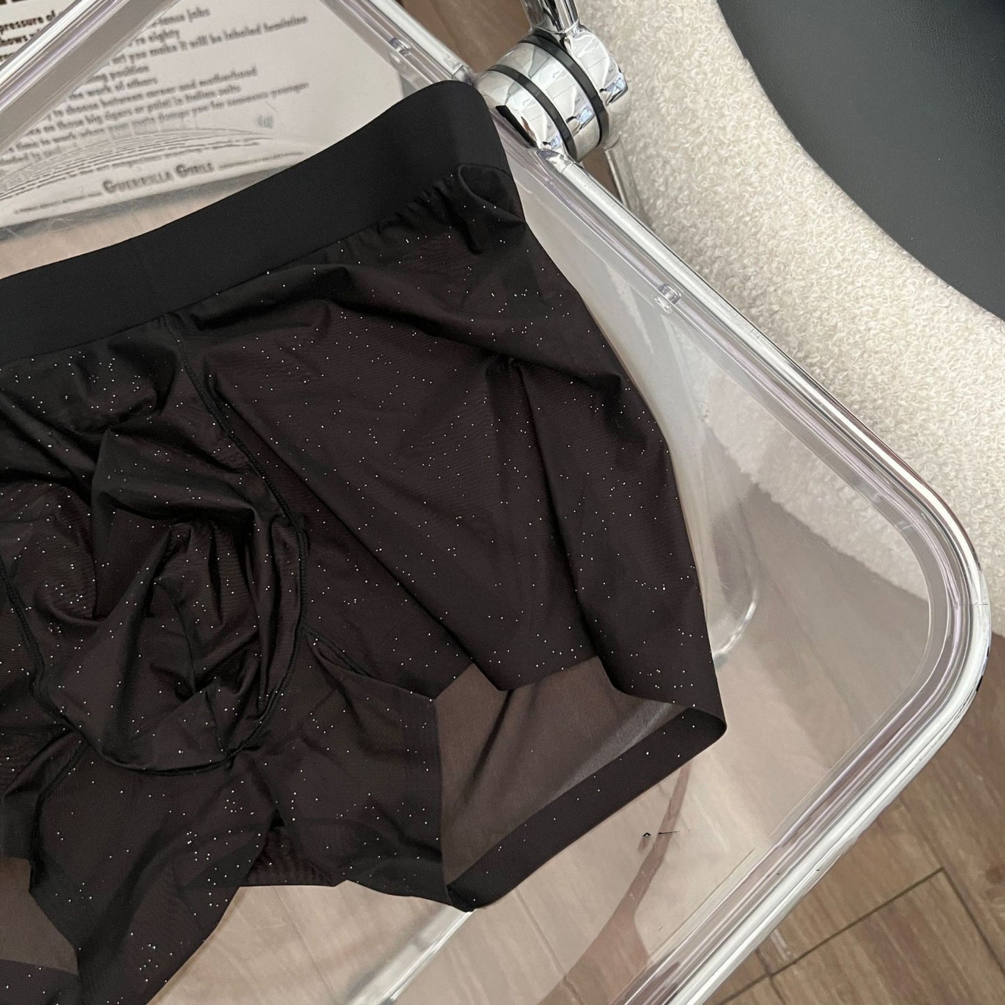 luu491-10A antibacterial transparent ice silk men's underwear