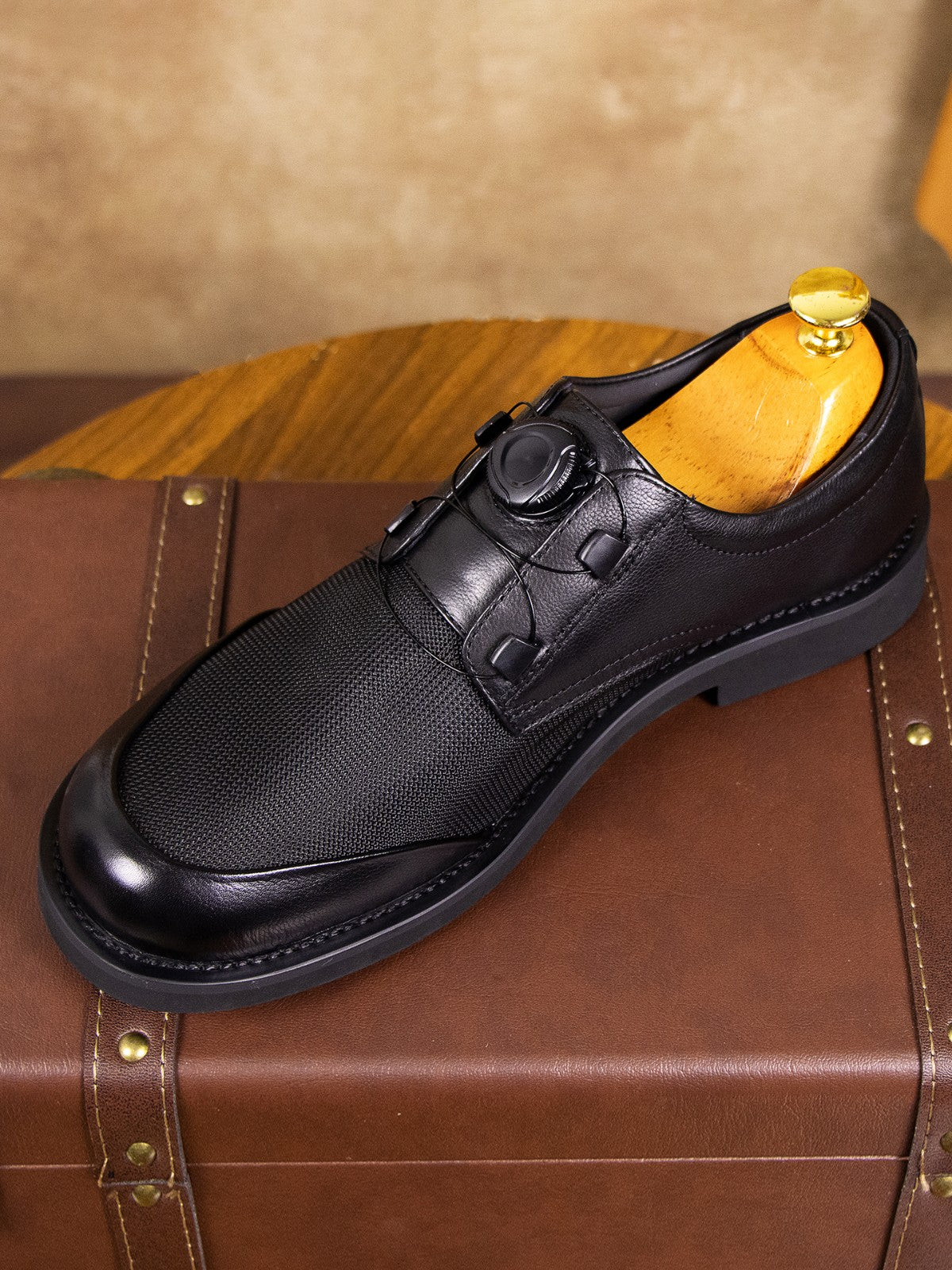 zd392-Men's new British style casual leather shoes