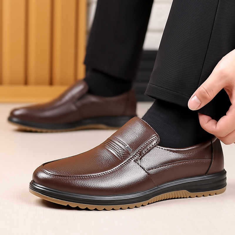 zd393-Men's genuine leather casual hollow leather shoes