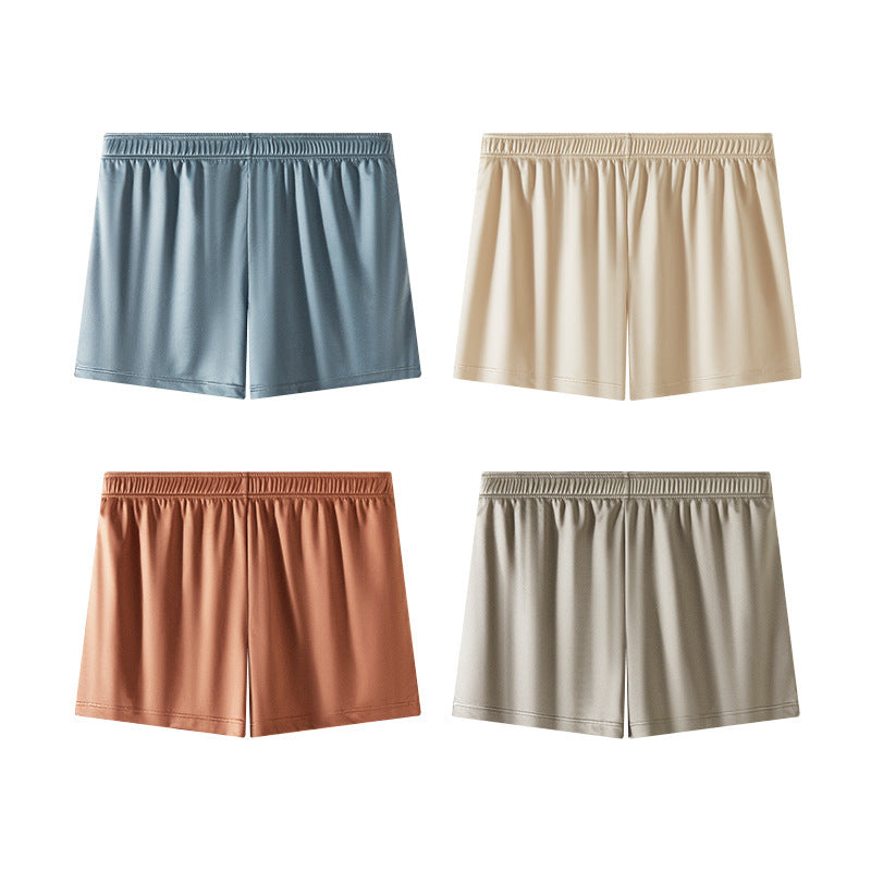 iq37-Men's Ice Silk Light Luxury Satin Boxer Briefs