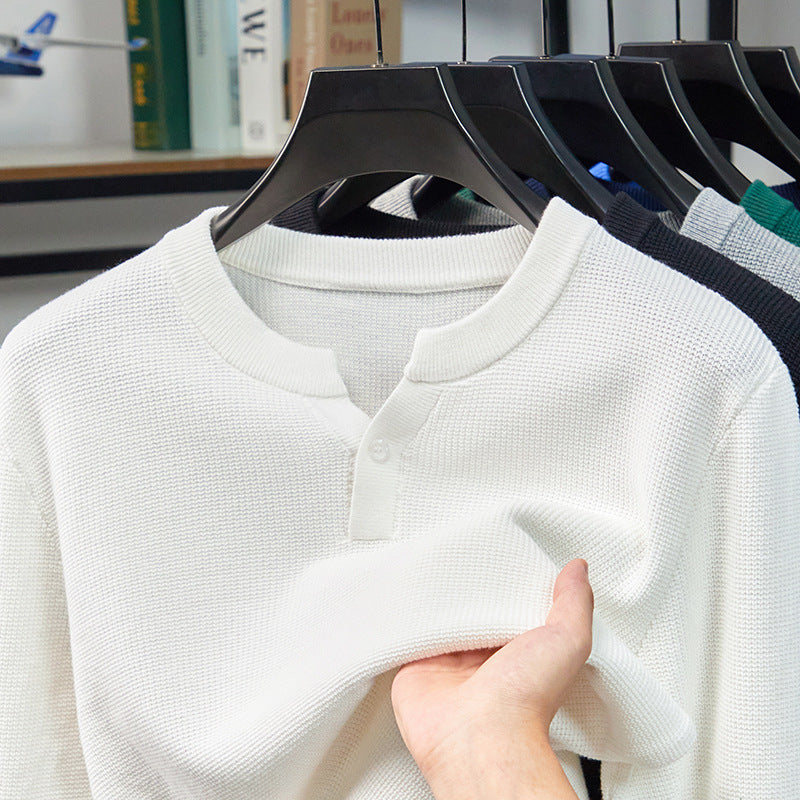 2025 Men's Casual Cotton Knit Long Sleeve Sweater