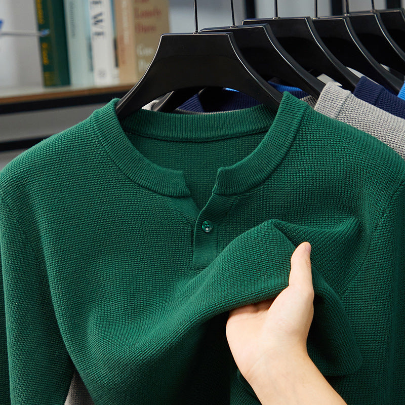 2025 Men's Casual Cotton Knit Long Sleeve Sweater