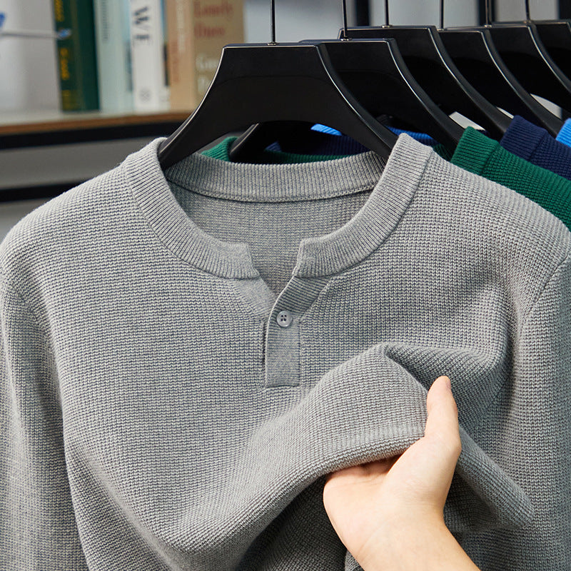 2025 Men's Casual Cotton Knit Long Sleeve Sweater