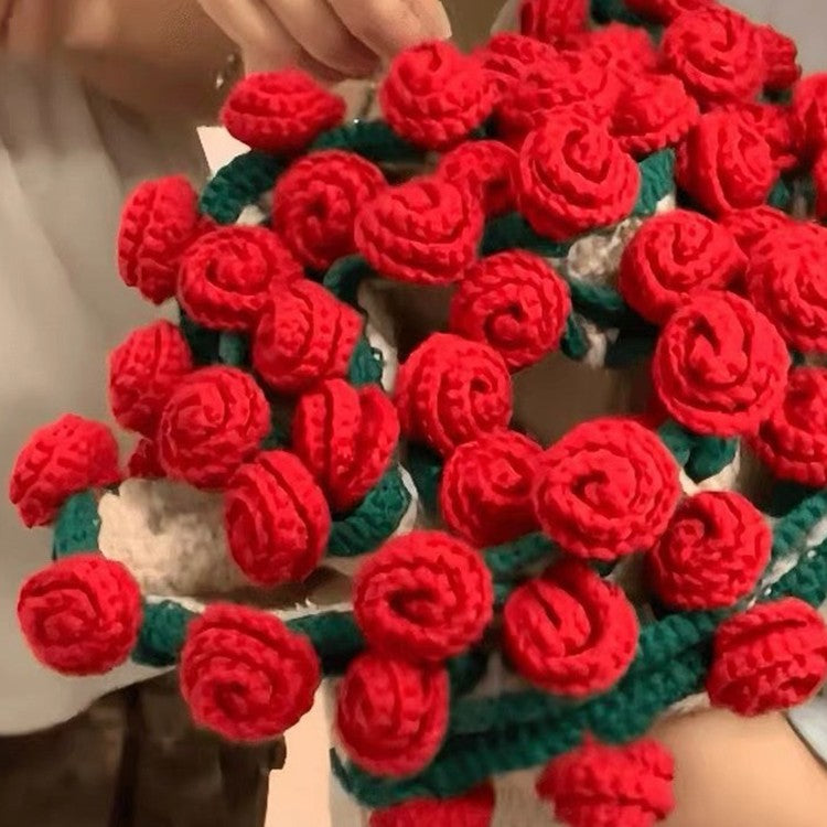 Hand-crocheted rose shawl