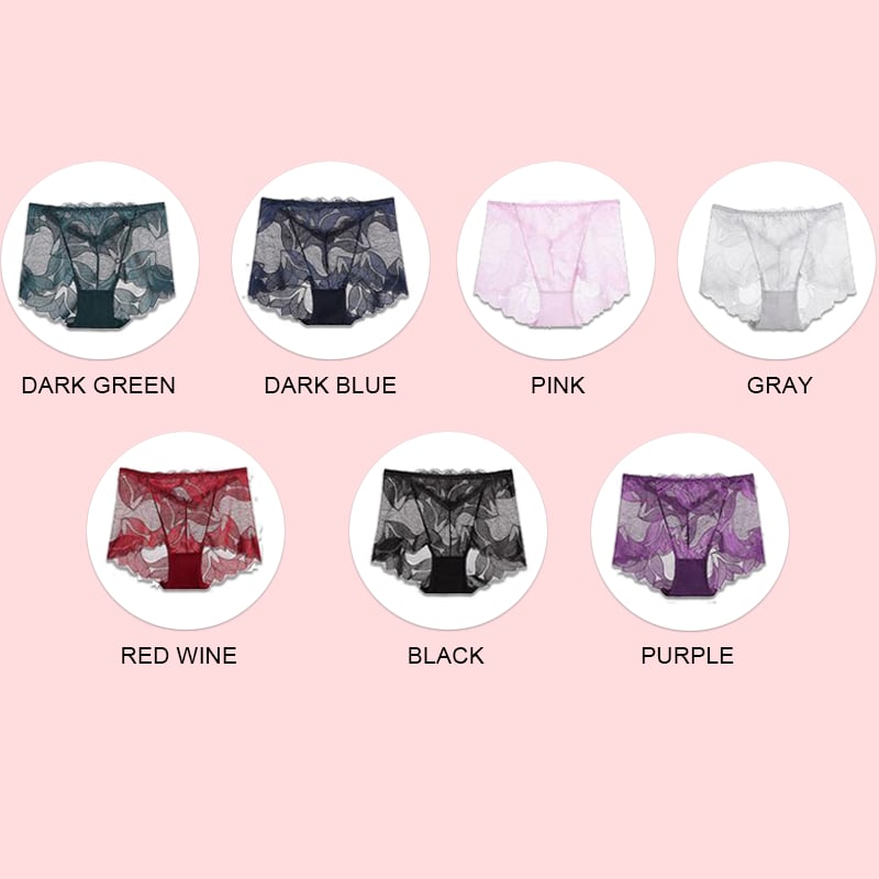 【علبة تحتوي على 7 سراويل داخلية نسائية】Women's silk lace panties