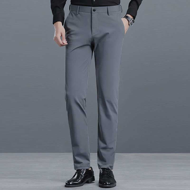 luu23-men's trousers summer thin slim fit elastic casual pants-buy 1 get 1 free!