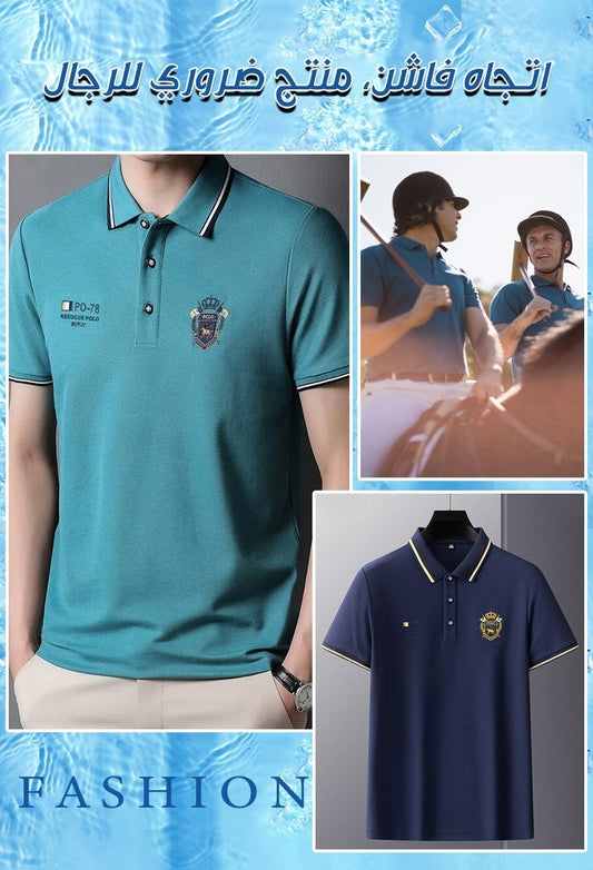 zd96-2025 Fashion casual solid color short-sleeved polo shirt