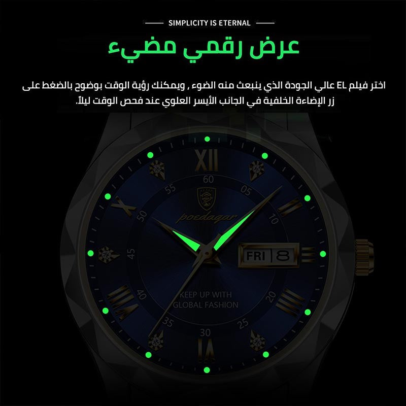 pm003-Men's Fashion Luxury Waterproof Luminous Watch
