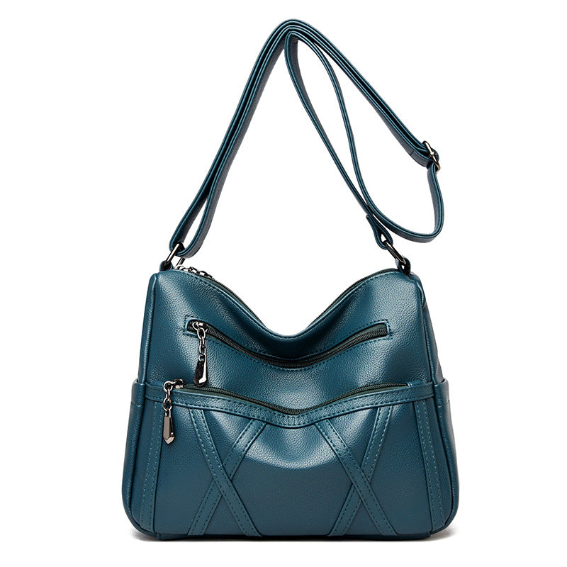 Soft Leather Versatile Large Capacity Shoulder Handbag