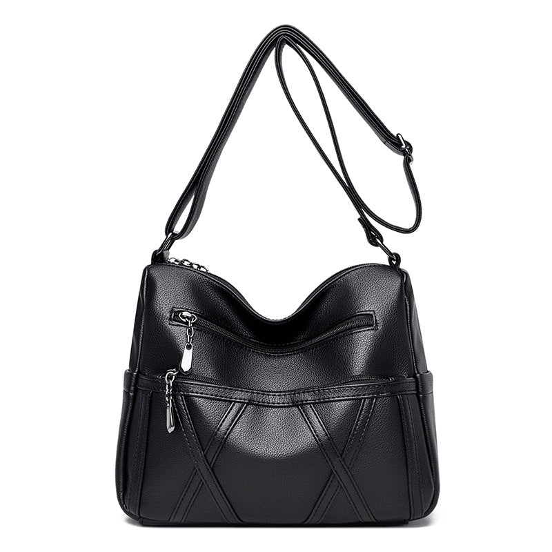 Soft Leather Versatile Large Capacity Shoulder Handbag