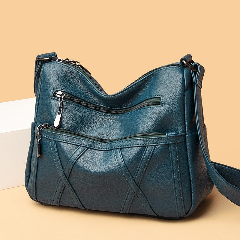 Soft Leather Versatile Large Capacity Shoulder Handbag