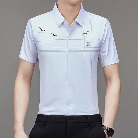 luu12-men's non-ironing light business shirt