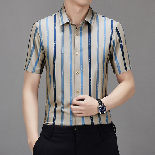 Summer Men's Fashion Business Casual Short Sleeve Shirt