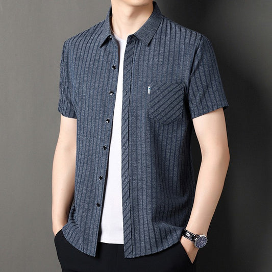 qh108-Personalized versatile men's short-sleeved shirt