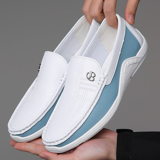 Men's business casual British style white shoes