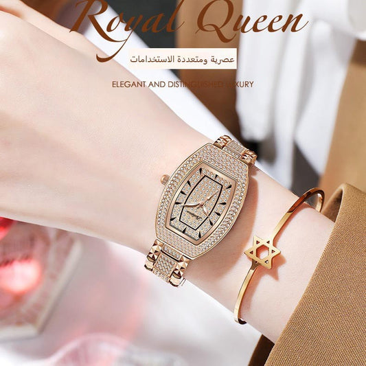 ybb60-Fashionable Diamond-encrusted Gypsophila Ladies Waterproof Watch
