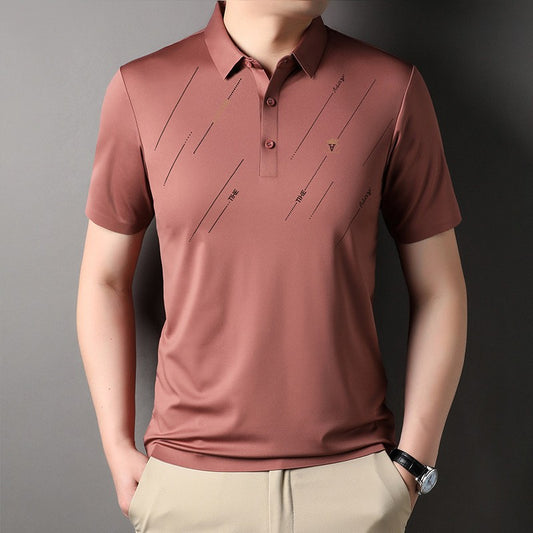 qh125-Men's Thin Summer Striped Loose T-shirt