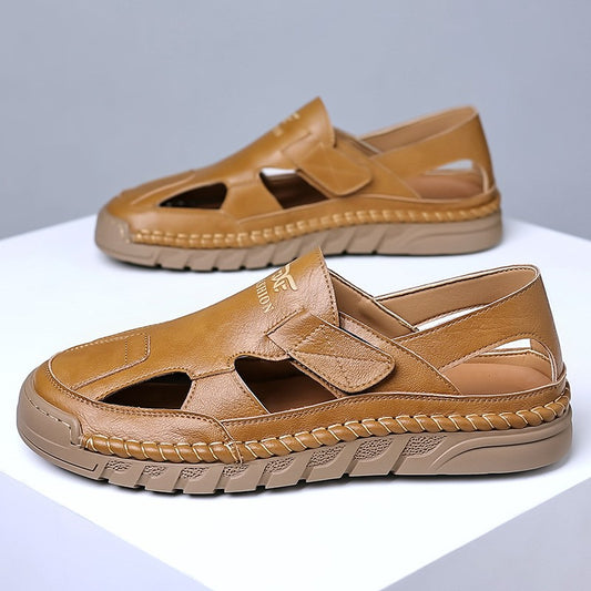 Genuine Cowhide Leather Breathable Men's Summer Sandals(you182)