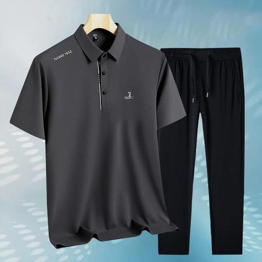 ae644-Breathable, skin-friendly, quick-drying POLO shirt loose suit