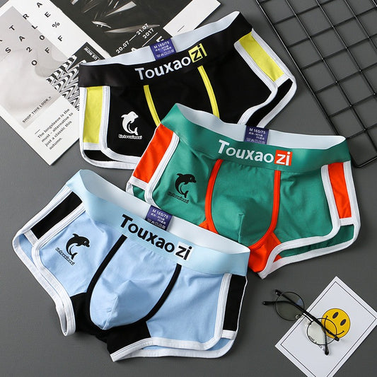 hou461-Men's  spliced cotton boxer briefs