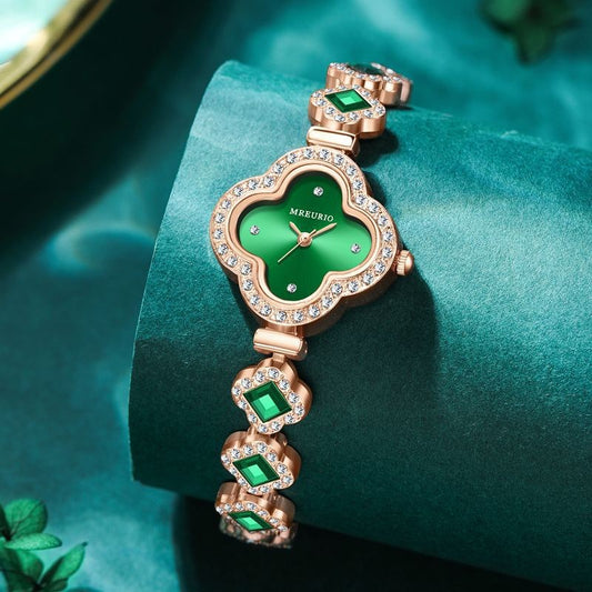 Fashion Four Leaf Clover Bracelet Quartz Watch for Women