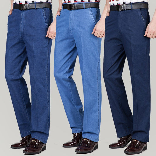 luu500-High Stretch Men's Thin Straight Jeans