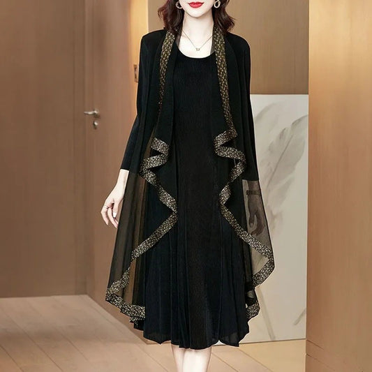 zp446-Women's autumn casual loose slim dress