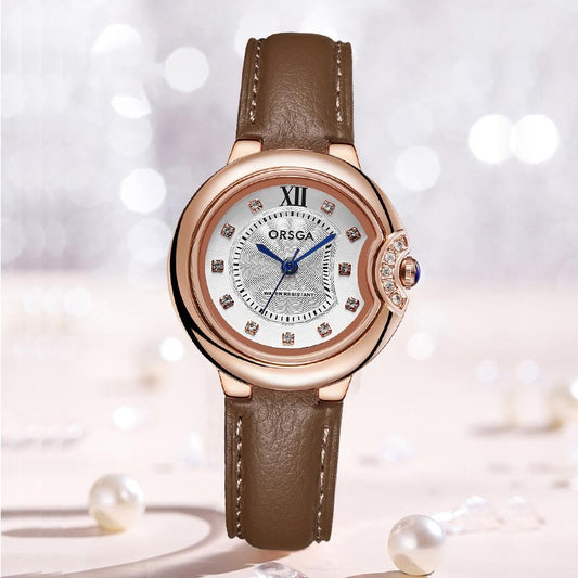 ae706-High-end fashion diamond-studded waterproof casual quartz watch for women