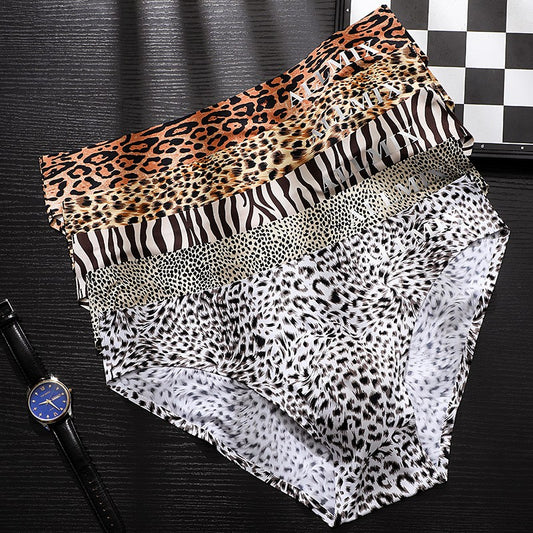 iq360-5 Pieces Leopard print sexy men's briefs