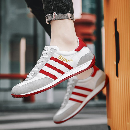 get11-Men's breathable fabric flat sneakers