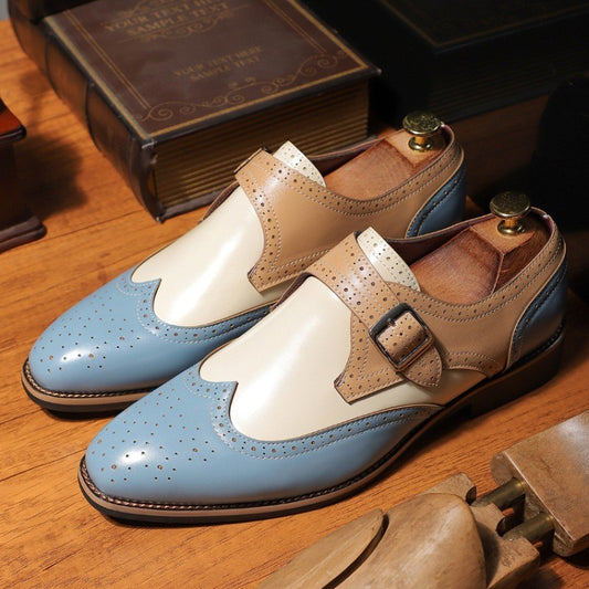 Men's Brogue Carved Leather Dress Shoes(cm222)
