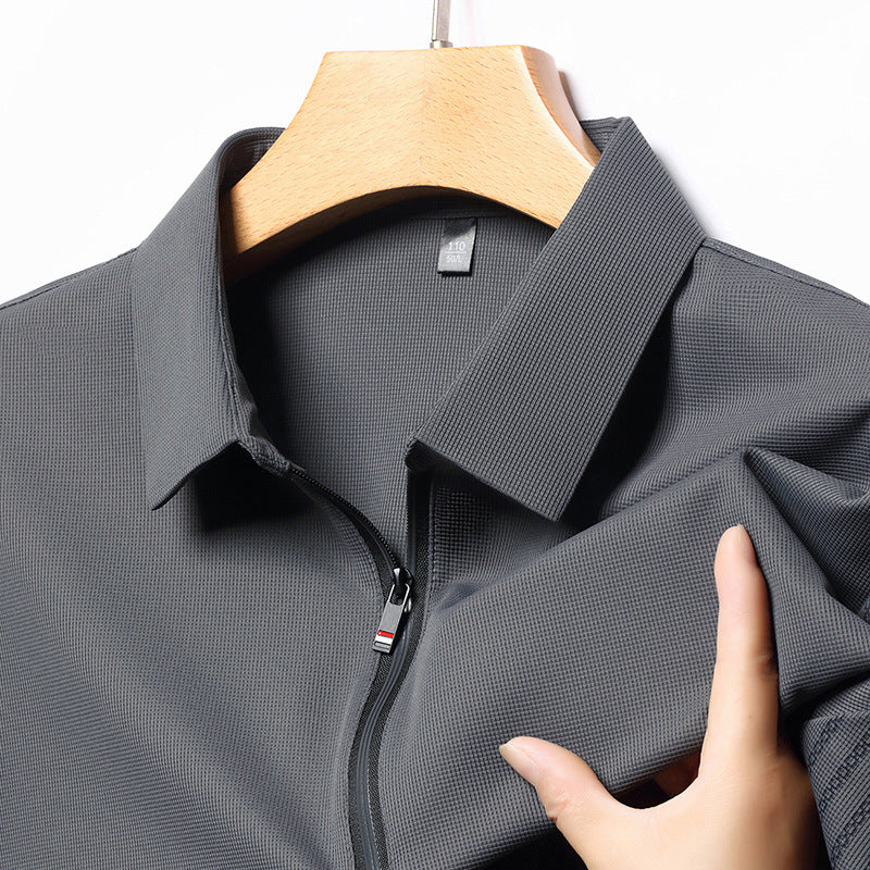 Men Spring Business Casual Striped Long Sleeve T-shirt(you227)