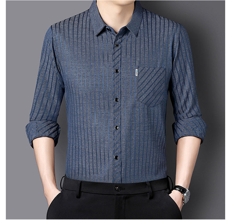 2025 Men's Silk Long Sleeve Shirt(mx229)