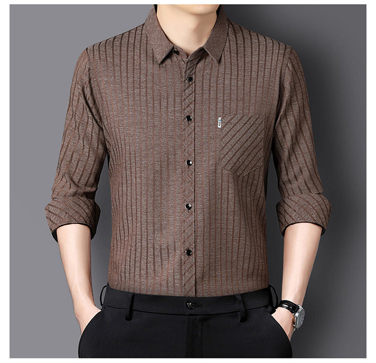 2025 Men's Silk Long Sleeve Shirt(mx229)