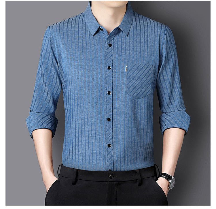 2025 Men's Silk Long Sleeve Shirt(mx229)