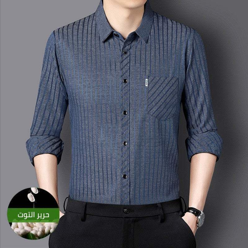 2025 Men's Silk Long Sleeve Shirt(mx229)