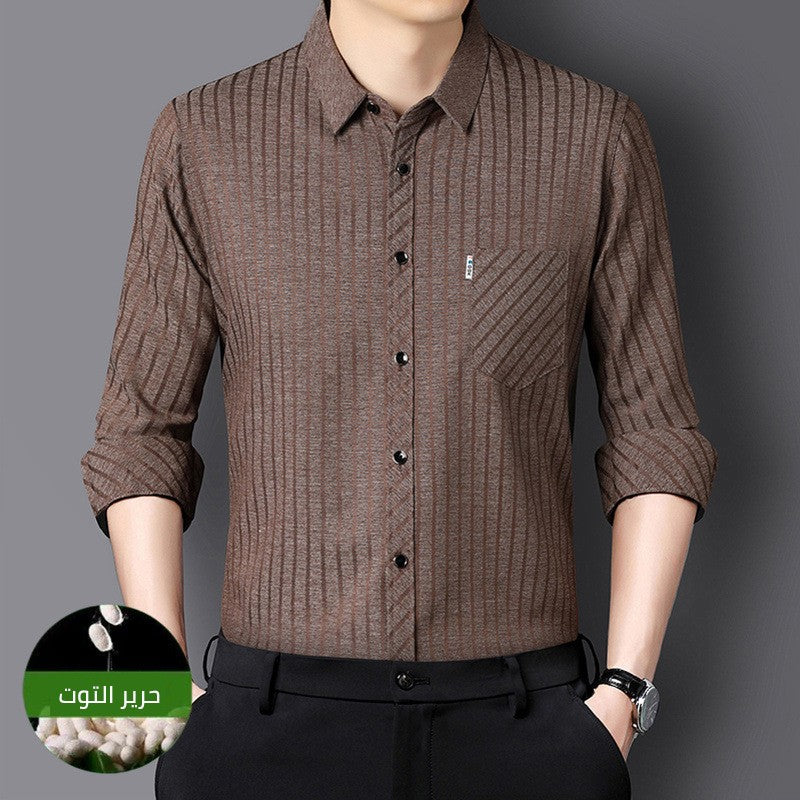 2025 Men's Silk Long Sleeve Shirt(mx229)