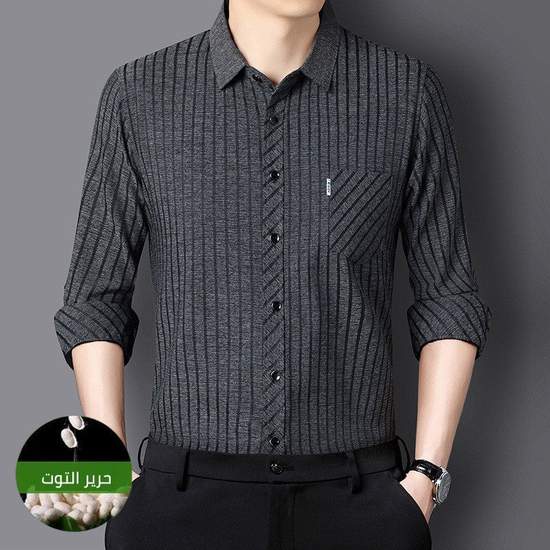 2025 Men's Silk Long Sleeve Shirt(mx229)