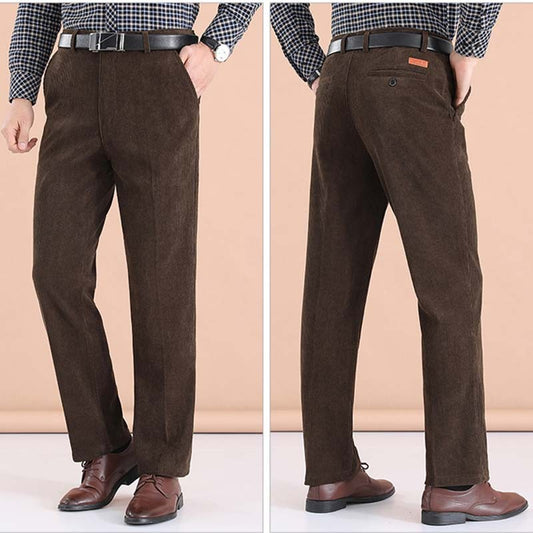 hins144-Autumn and winter men's casual loose straight striped trousers