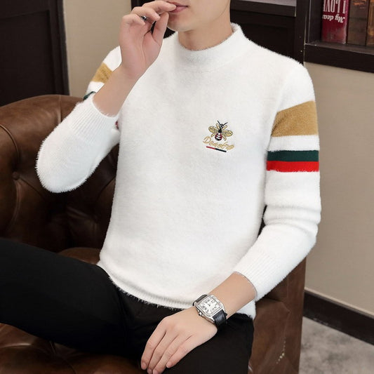 cf185-Winter Men's Fashion Casual Embroidered Sweater