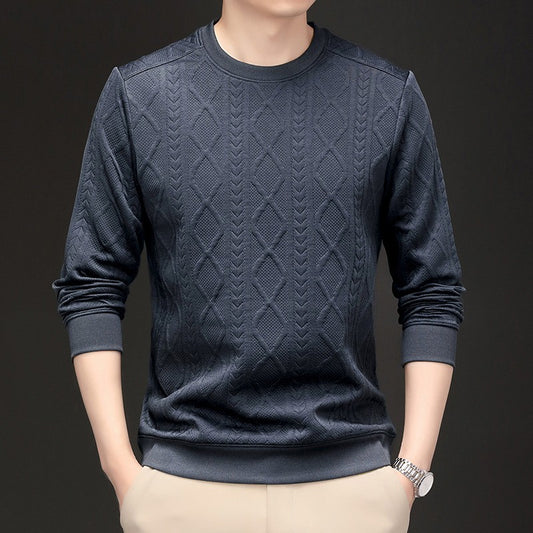 scm136-New Men's Knitted Jacquard Casual Sweatshirt