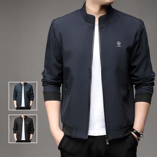 zq301-Men's autumn business style simple stand collar jacket