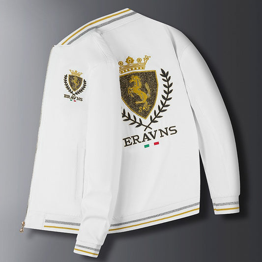 Men's trendy embroidered baseball jacket